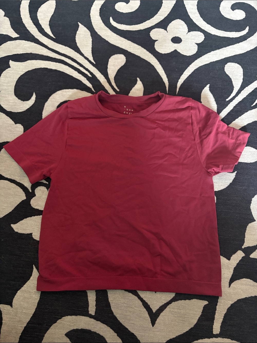 a new day Women's Short Sleeve Tee in Burgundy Red